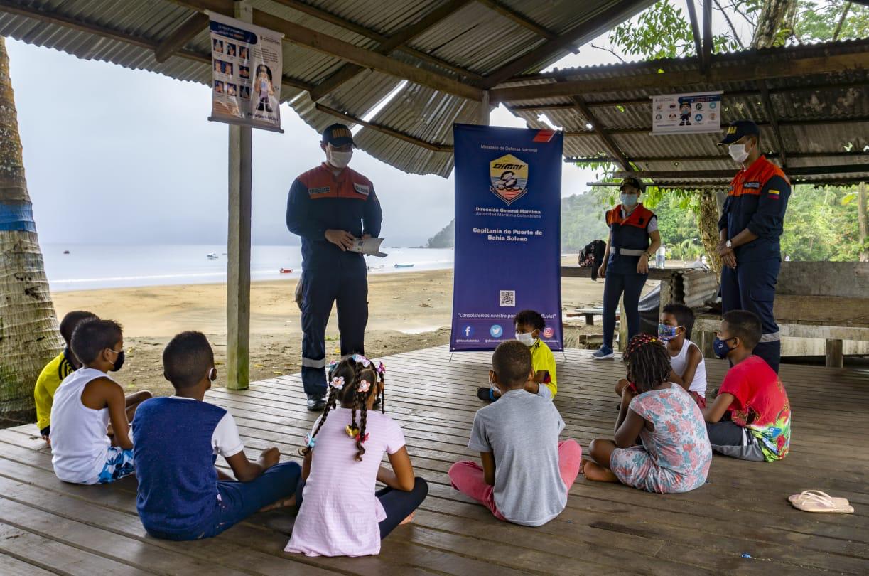 Dimar socializa conceptos básicos de tsunami con niños del Chocó 