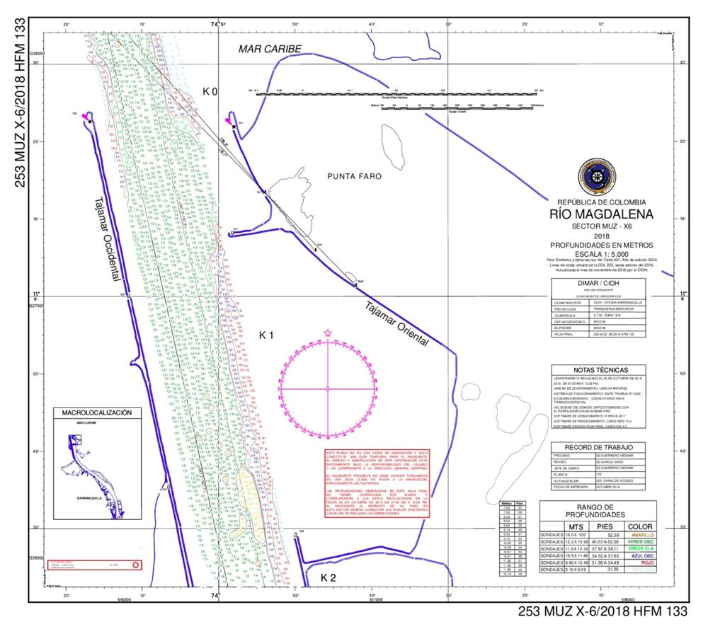 Calado del canal de acceso al puerto de Barranquilla está en 9.8 Dimar Calado del canal de acceso al puerto de Barranquilla está en 9.8 Dimar