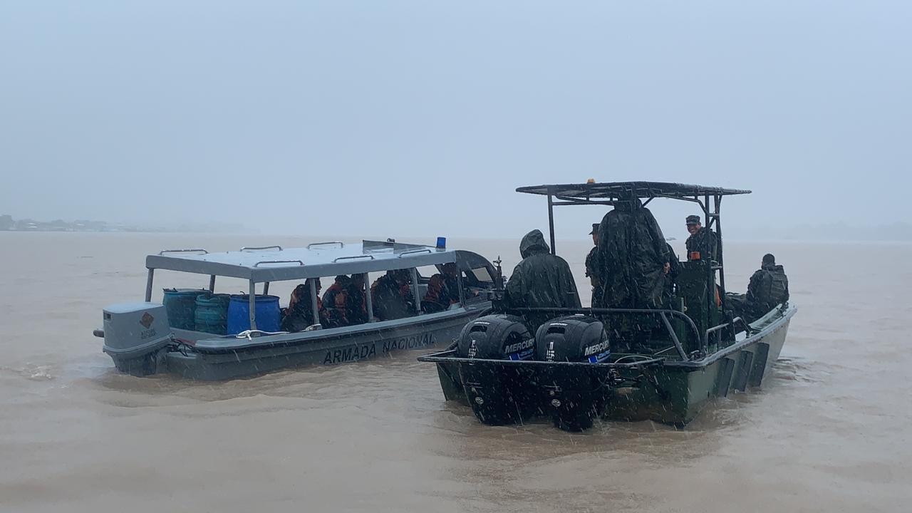 Operación tripartita de seguridad fluvial en el río Amazonas