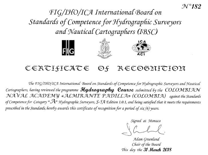 Organización Hidrográfica Internacional certifica programas de formación sobre este campo en Colombia Organización Hidrográfica Internacional certifica programas de formación sobre este campo en Colombia