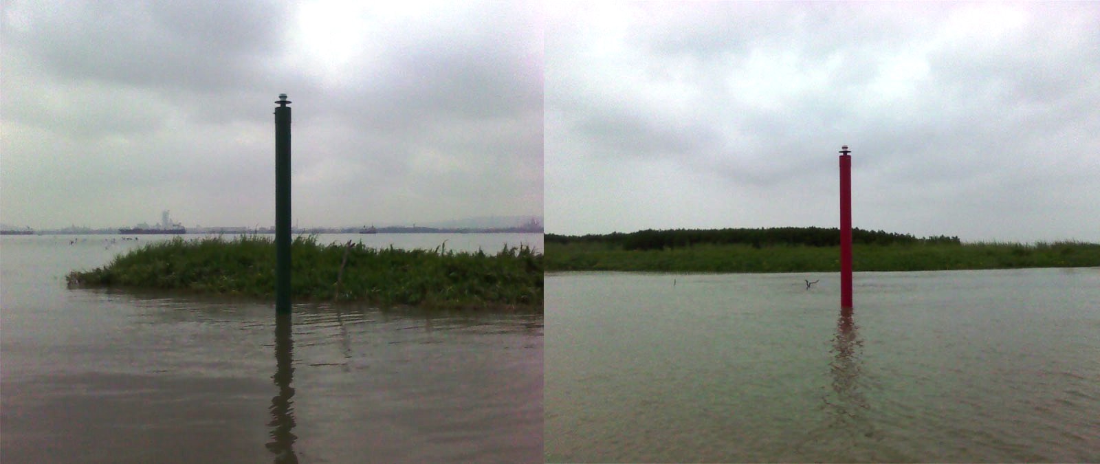 Balizas instaladas en el Canal del Dique. Balizas instaladas en el Canal del Dique.