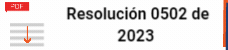 Resolución 0502 de 2023