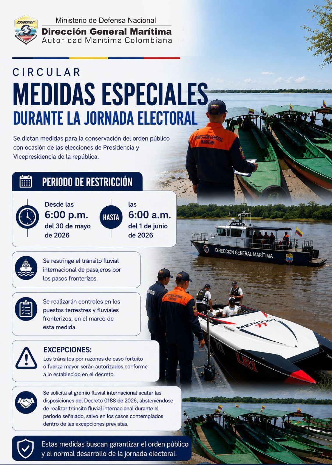 Medidas especiales durante la jornada electoral