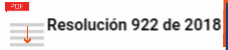Resolución 922 de 2018