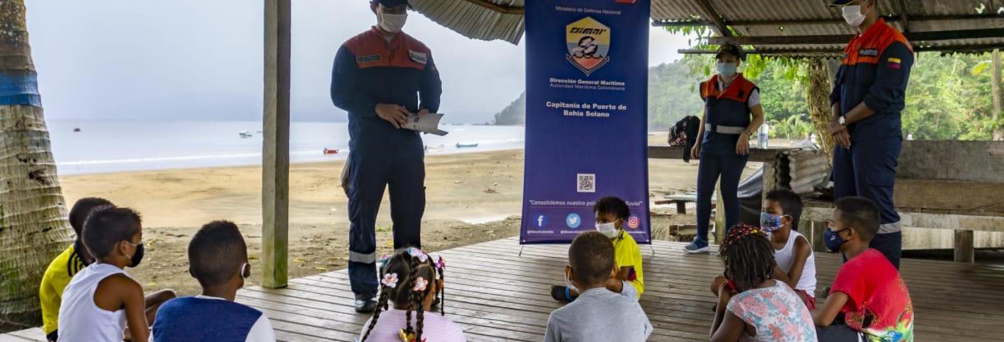 Dimar socializa conceptos básicos de tsunami con niños del Chocó 