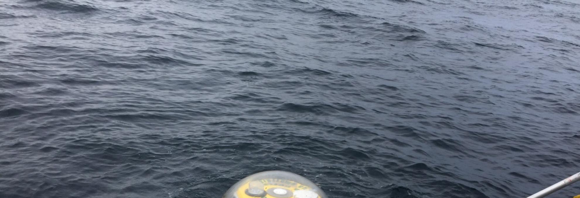 Mantenimiento boya de oleaje, fondeada a 10 millas náuticas de distancia mar adentro en Tumaco. 