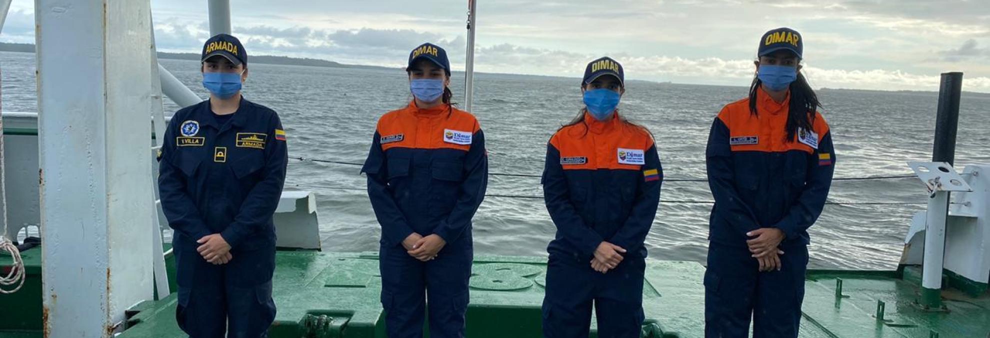 A bordo del buque ARC ‘Malpelo’, cinco mujeres apoyan investigación científico marina en el Pacífico Colombiano