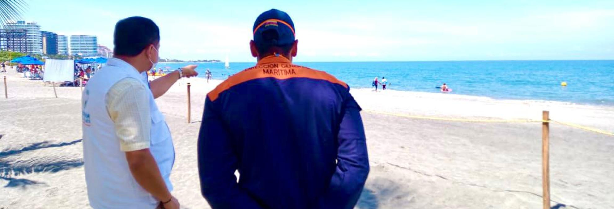 Dimar realiza inspección a concesiones de playas otorgadas en el sector de Bello Horizonte en compañía de la Personería Distrital de Santa Marta
