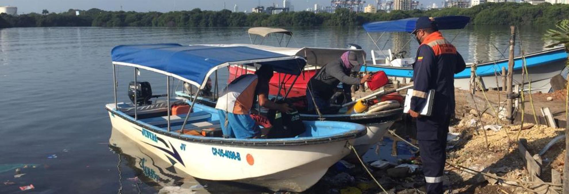 En Cartagena, Dimar mantiene control a naves en la Ciénaga de Las Quintas