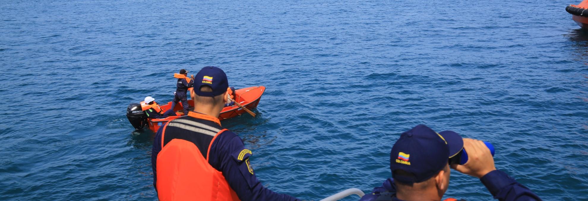 La DIMAR efectúa ejercicio SAR marítimo en el Pacífico
