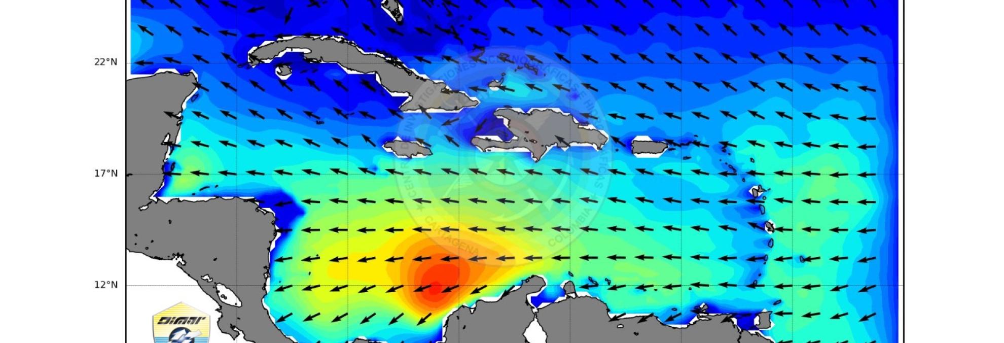 ondiciones meteomarinas que se presentan actualmente en el litoral Caribe colombiano.