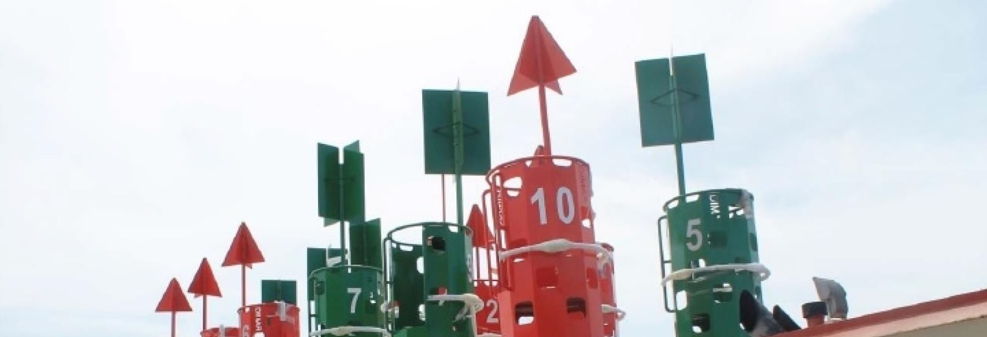 Algunas de las 30 boyas solicitadas.