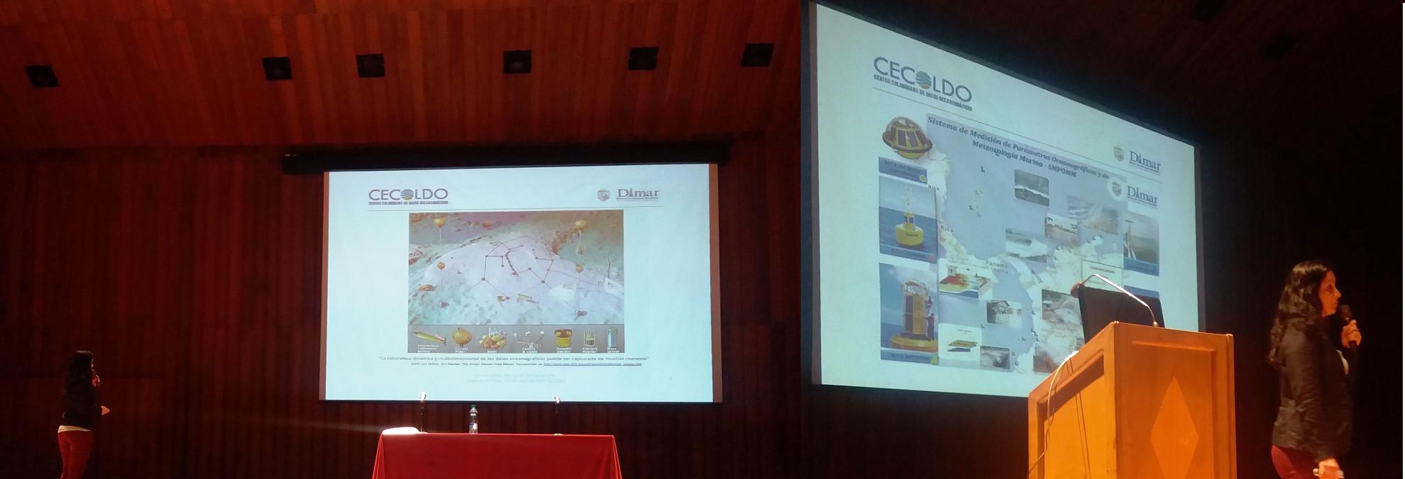 La ponencia del Cecoldo “Toma de Datos Oceanográficos” resaltó los instrumentos de medición de datos en tiempo real con la que cuenta actualmente la Dirección General Marítima. Foto: Celcoldo - Dimar