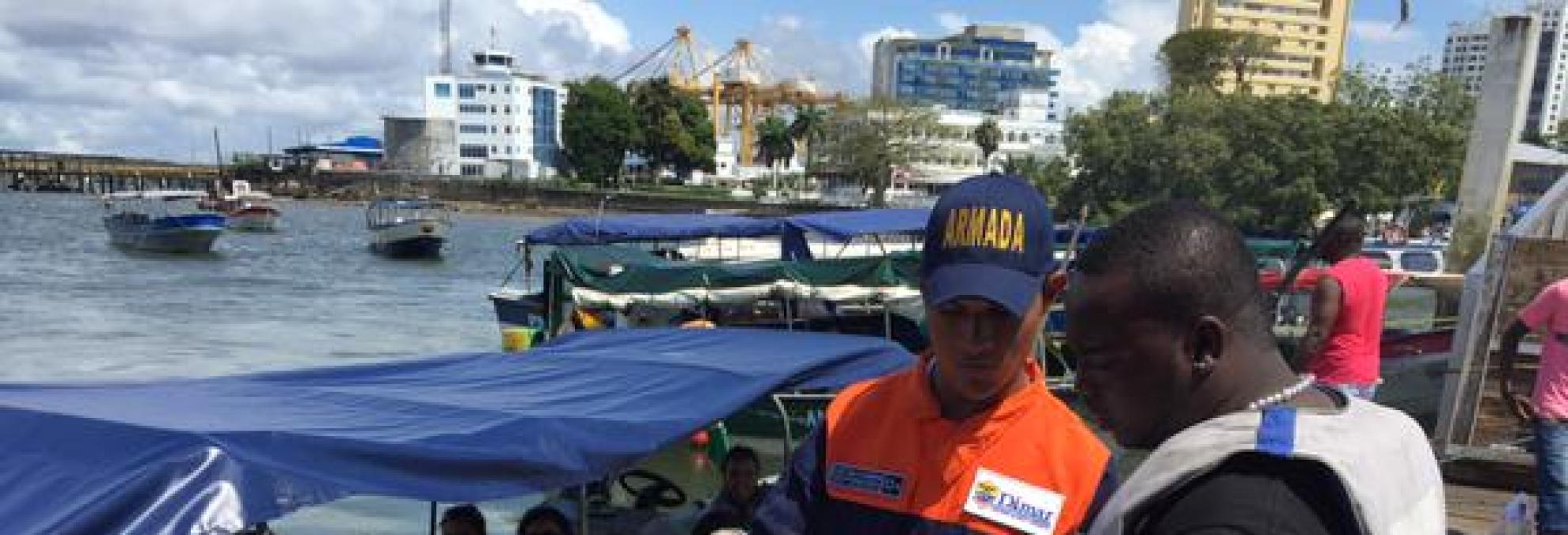 Controles de seguridad de la Dirección General Marítima en las zonas costeras y fluviales del país. 