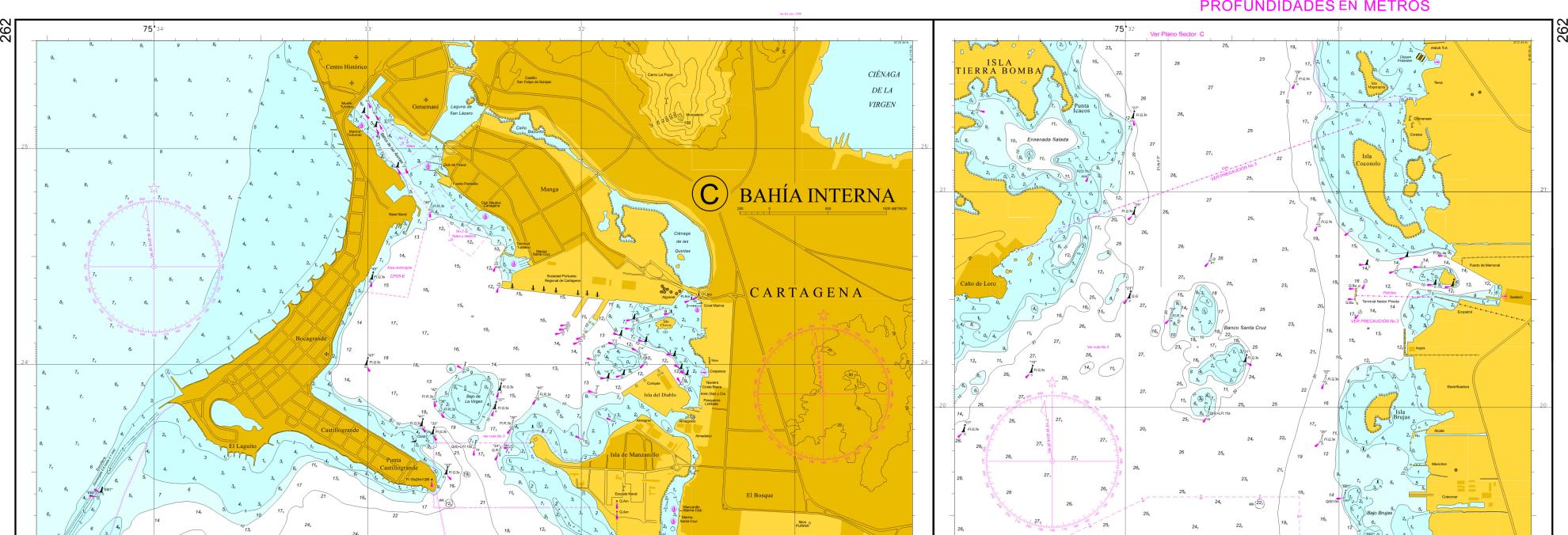 Dimar presenta actualización de la carta náutica 262: bahía de Cartagena