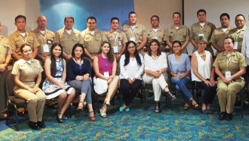 Funcionarios de las unidades de Dimar en el Caribe y el equipo de Proyecto de Fortalecimiento de las Relaciones Externas, en compañía del Director General Marítimo