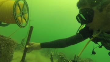 Ejercicios en el parque temático de buceo “Ciénaga de los Vásquez”. (Foto archivo CIOH)