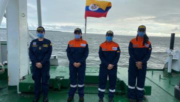 A bordo del buque ARC ‘Malpelo’, cinco mujeres apoyan investigación científico marina en el Pacífico Colombiano