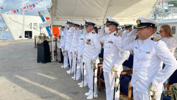 El Capitán de Corbeta Santiago José Coronado Barragán asume como nuevo Comandante del Buque ARC "Malpelo" 
