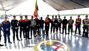 Dimar lidera el primer control fluvial trifronterizo de 2025 en Leticia para reforzar la seguridad en el río Amazonas
