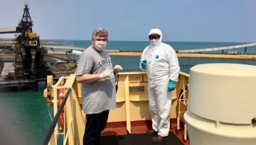 Dimar verifica el cumplimiento de las medidas frente a Covid-19 en Buque que arribó a Puerto Bolívar