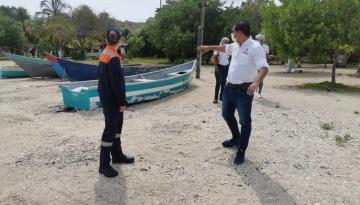 Dimar y Alcaldía de San Antero inspeccionan playa piloto para reapertura.