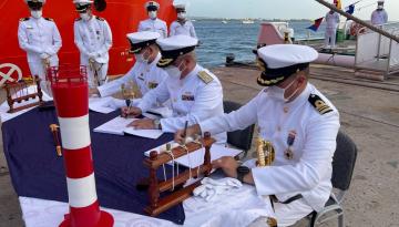 Buques ARC “Isla Alburquerque”, ARC Caribe” y ARC “Roncador” cuentan con nuevos Comandantes: Dimar