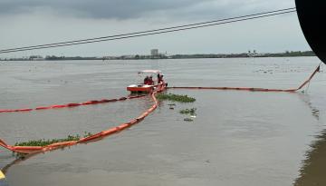 Dimar lideró simulacro de atención de emergencia ocasionada por derrame de hidrocarburos en el Puerto de Barranquilla