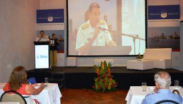El Señor Vicealmirante Pablo Emilio Romero Rojas, dando apertura al Primer Congreso PIAN, Colombia. 