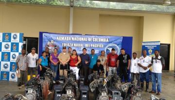 Entrega de motores hurtados por bandas criminales en Ecuador