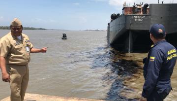 La Dirección General Marítima (Dimar) informa a la ciudadanía en general que a las 11 a.m. de hoy, jueves 3 de mayo de 2018, se presentó un derrame de hidrocarburos en el sector Las Flores, de Barranquilla